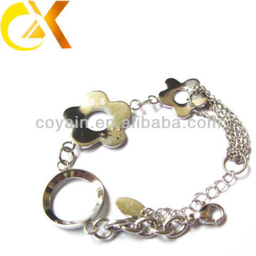 stainless steel jewelry with flower shape bracelet vners for girl